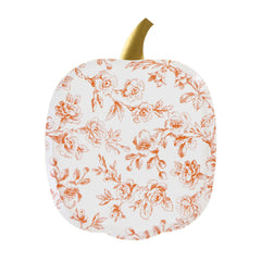 Thanksgiving Toile Pumpkin Plates 8pk.