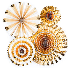 Party Pinwheel Fans: Gold S1097 - Pretty Day