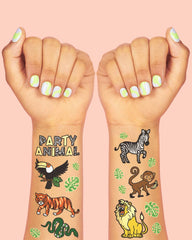 Party Animal Tats - 30 foil temporary tattoos - Pretty Day