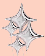 Sparkle Balloon - 6 pc silver foil set - Pretty Day