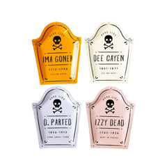 PREORDER SHIPPING 8/1-8/8 - PUM1047 - Hey Pumpkin Tombstone Shaped Paper Plate Set - Pretty Day