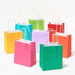 Bright Colorful Gold Fleck Treat Bags S/8 - Pretty Day