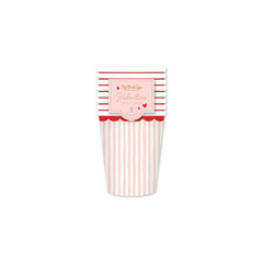 VAL912 - Pink Stripe Paper Cup - Pretty Day