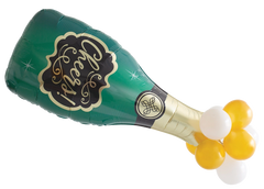 Jumbo Cheers Champagne Bottle with Accent Latex Balloons Kit S1109 - Pretty Day