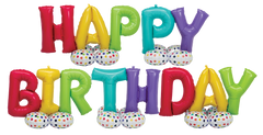 "Happy Birthday" Phrase Airloonz Foil Mylar Air Jumbo Balloon Kit S1189 - Pretty Day
