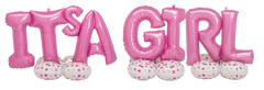 "It's A Girl" Phrase Airloonz Foil Mylar Air Jumbo Balloon Kit S0137 - Pretty Day
