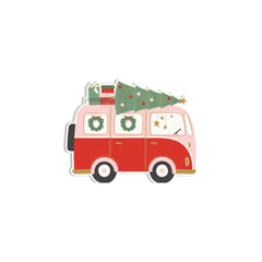 PLTS394N - Christmas Van Shaped Paper Dinner Napkin - Pretty Day
