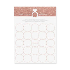 Rose Gold Glitter Bridal Bingo-12pk - Pretty Day