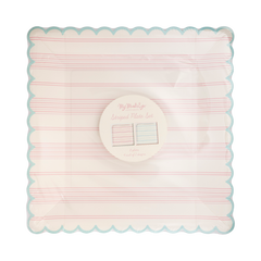My Mind’s Eye - SPR1043 - Pastel Striped Paper Plate Set - Pretty Day