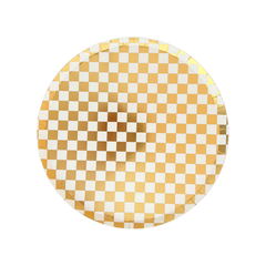 Jollity & Co. + Daydream Society - Check It! Gold Clash Plates - 2 Size Options - 8 Pk.: Dessert - Pretty Day