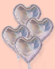Shimmer Heart Balloons - 4 iridescent balloons - Pretty Day