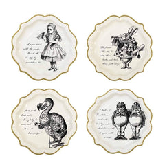 Illustrated Alice in Wonderland Paper Plates - 12 Pack - Pretty Day