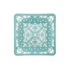 Dusty Turquoise Bandana Dessert Plates 8pk. JN23 S2157 - Pretty Day