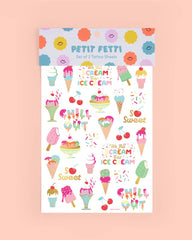 Petit Fetti - Icecream Foil Kids Temporary Tattoos, Bday Party, Activity - Pretty Day