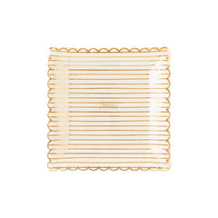 Holiday Gold Stripes Plate - 8pk. - Pretty Day