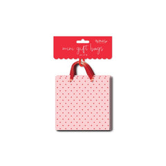 Pink Red Polka Dots Mini Gift Bags- 6pk - Pretty Day