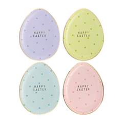 My Mind’s Eye - PLTS359E - Polka Dot Egg Shaped Paper Plate Set - Pretty Day
