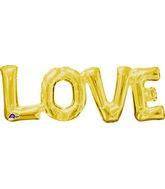 Airfill Only Jumbo Love Block Balloon Gold S4045 - Pretty Day