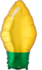 Yellow Christmas Light Bulb Standard Size Foil Balloon S3142 - Pretty Day