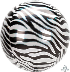 Zebra Print Round Standard Size Foil Balloon Orbz S3088 - Pretty Day