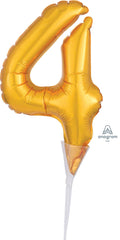 Mini Gold Foil Number Balloon Cake Pick S8093 - Pretty Day