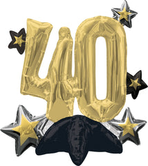 40th Stationary Balloon Centerpiece S5102 - Pretty Day