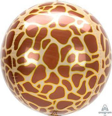 Giraffe Print Round Foil Balloon Orbz S4042 - Pretty Day