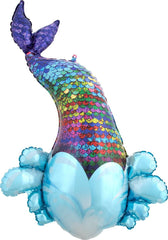 Glitter Mermaid Tail  Splash Jumbo Foil Balloon S4042 - Pretty Day