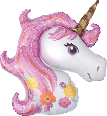 Sparkly Pastel Unicorn Head Jumbo Foil Balloon S4002 - Pretty Day