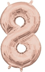 Rose Gold Number 8 Jumbo Foil Balloon S1031 - Pretty Day