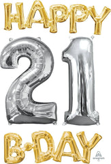 Happy 21st Birthday Phrase Balloon Kit  S4036 - Pretty Day