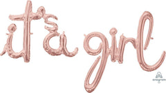It's a Girl Script Balloon Rose Gold S4034 - Pretty Day