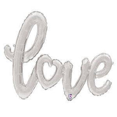 Love Phrase Cursive Jumbo Balloon Silver S3102 - Pretty Day