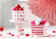 PLCC1106 - Pink and Red Free Hand Stripes 5 oz Baking Cups (50 ct) - Pretty Day