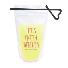 Let's Party Bitches Drink Pouch | Bachelorette Party Decor S8009 - Pretty Day