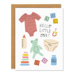 Hello Little One Greeting Card - Badger & Burke - Pretty Day