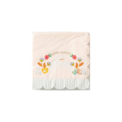 PLTS361M - Happy Easter Scallop Fringe Cocktail Napkin - Pretty Day