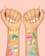 Cute Dino Tats - 40 foil temporary tattoos - Pretty Day