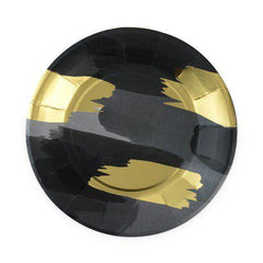 Brushstroke Grey, Black and Gold Plates- Small S0012 - Pretty Day