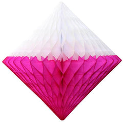 12" Cerise Pink & White Dip Dye Honeycomb Diamond S6152 - Pretty Day