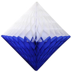 12" Dark Blue & White Dip Dye Honeycomb Diamond S6156 - Pretty Day