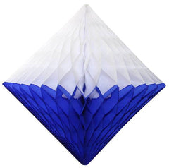 12" Dark Blue & White Dip Dye Honeycomb Diamond S6156 - Pretty Day