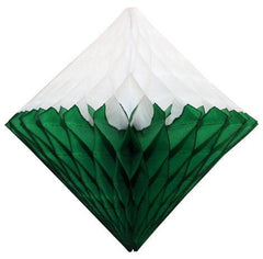 12" Dark Green & White Dip Dye Honeycomb Diamond S6155 - Pretty Day
