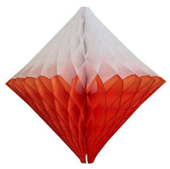 12" Dark Orange & White Dip Dye Honeycomb Diamond S6158 - Pretty Day