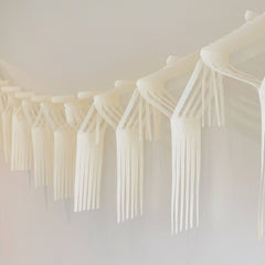 Ivory 10 Ft Tissue Boho Fringe Garland S6163 - Pretty Day