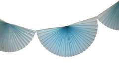 Light Blue 10 Ft Tissue Fan Garland Bunting - Pretty Day
