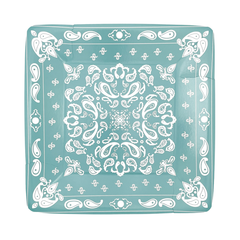 Dusty Turquoise Bandana Dinner Plates 8pk. JN23 S9100 - Pretty Day