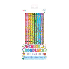 Color Doodlers Fruity Scented Erasable Color Pencils- 12pk. S0151 - Pretty Day