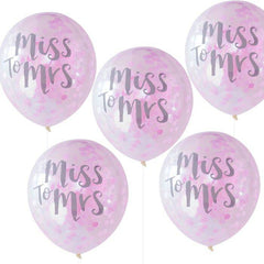 Miss to Mrs Confetti Bachelorette Party Balloons S5060 - Pretty Day