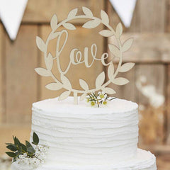Wooden Love Wedding Cake Topper S4142 - Pretty Day